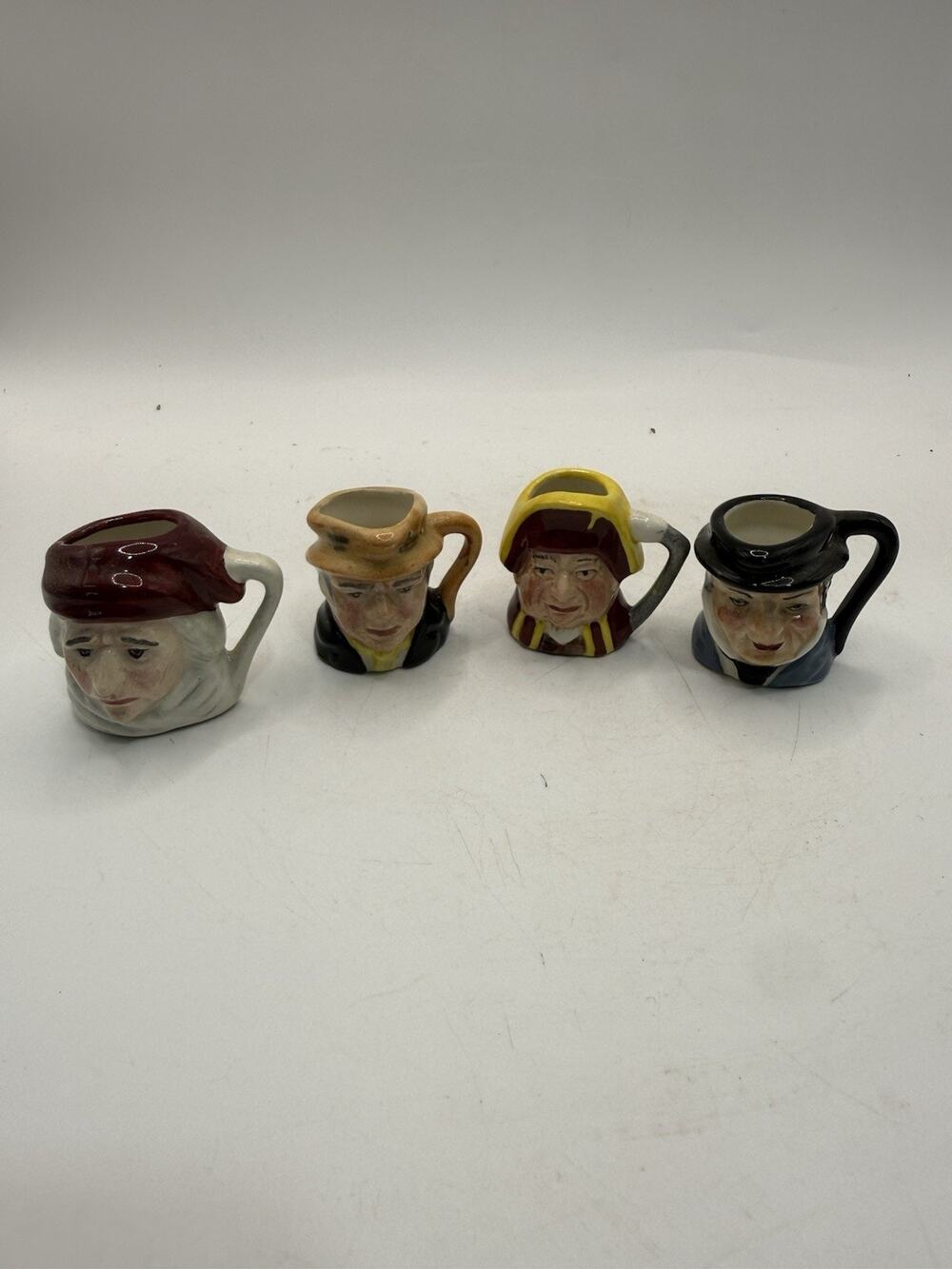 Vintage Artone England Dickens Miniature Character Toby Jugs Lot of 4 *
